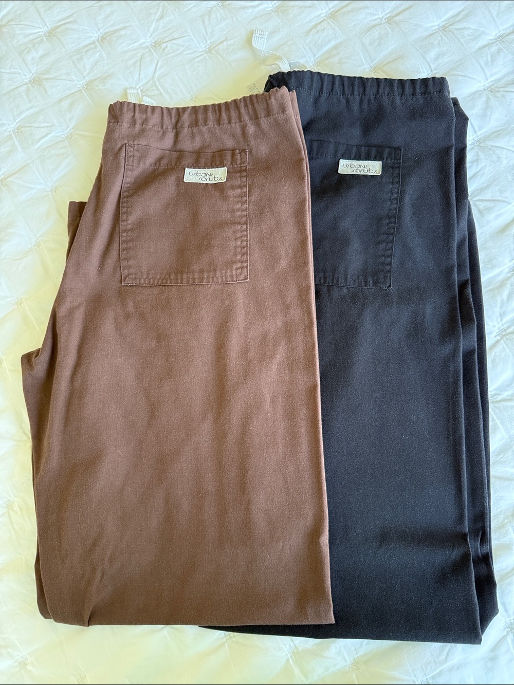 Urban scrubs women’s 2 pair Drawstring-Waist Pants - Brown and Black